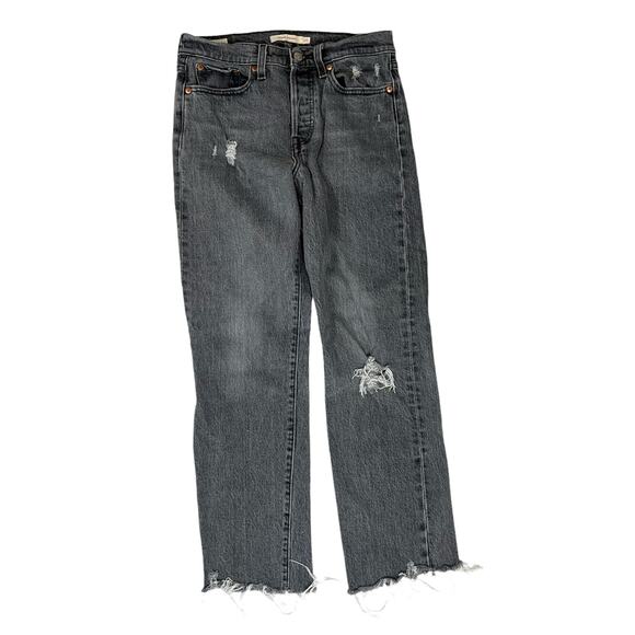 Levi’s Premium  wedgie straight cropped jeans size 25, 26 inch length Big E - Picture 2 of 12